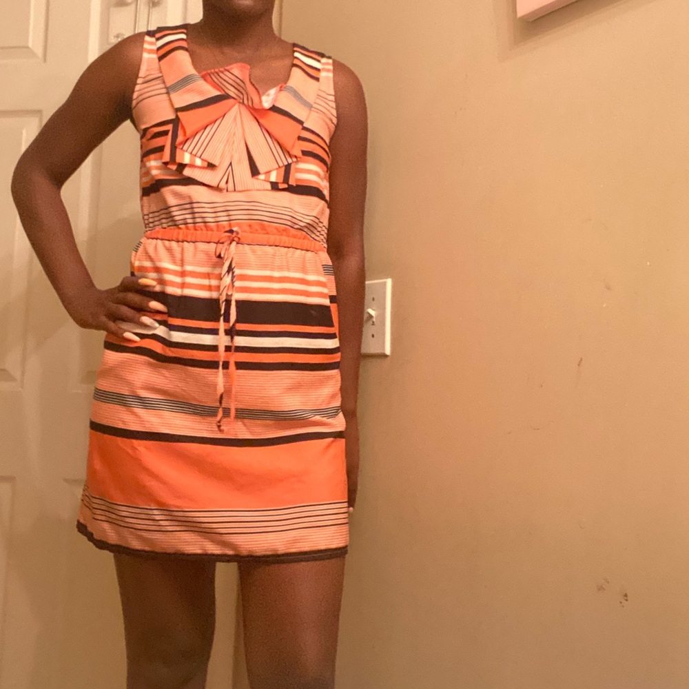 Orange & Black Striped Dress
